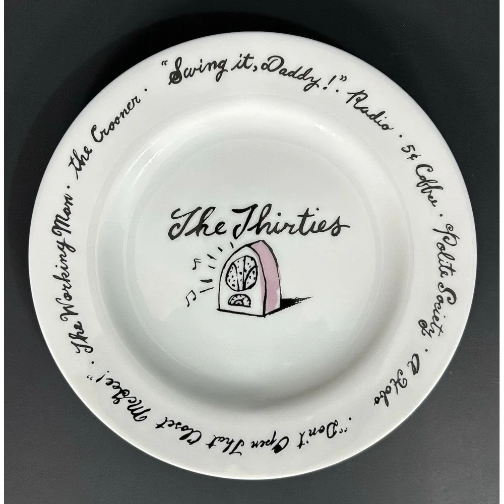Pottery Barn Millennium Series Decade Salad Dessert Plates Set of 12 Retro